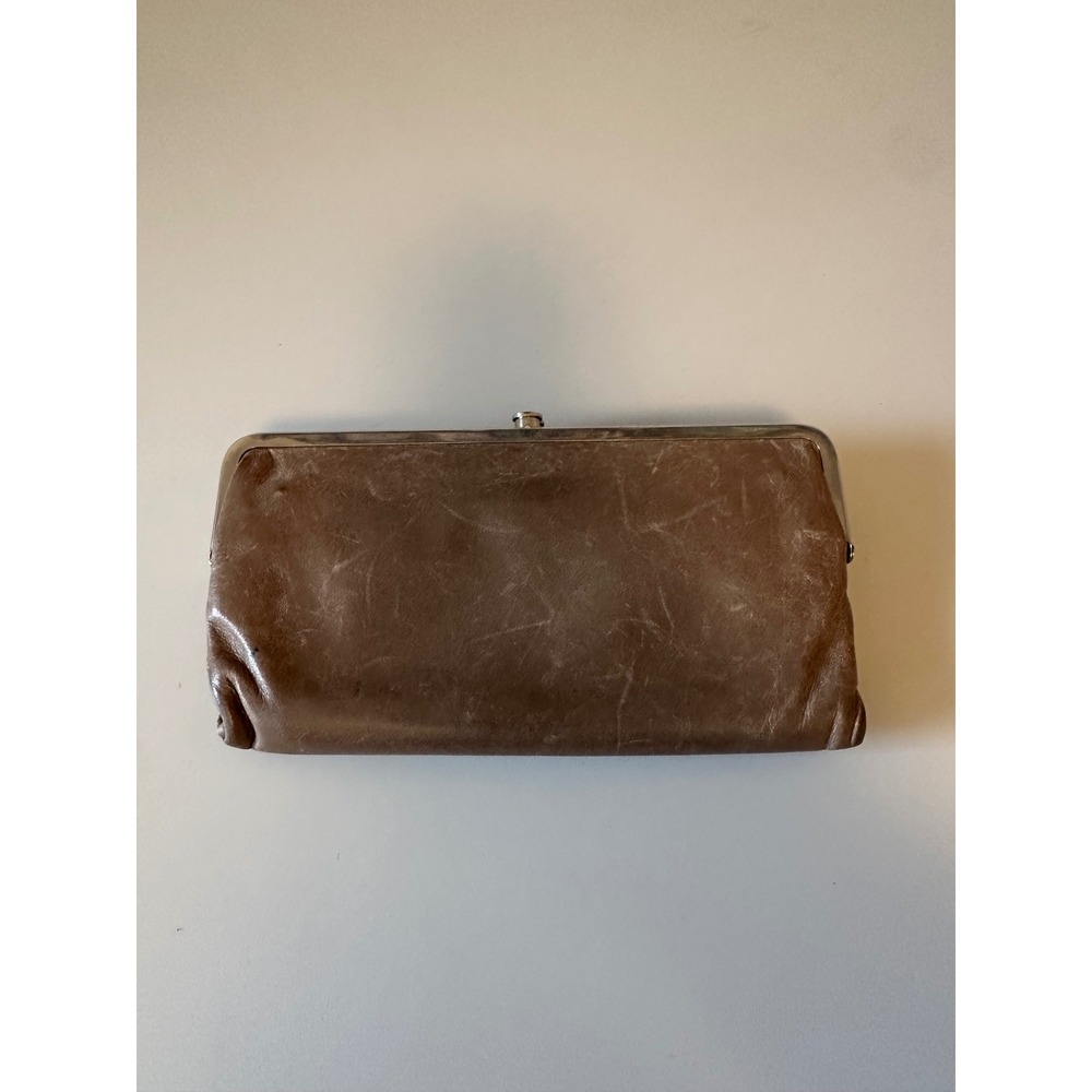 Hobo International Clutch Wallet in Taupe Brown Leather